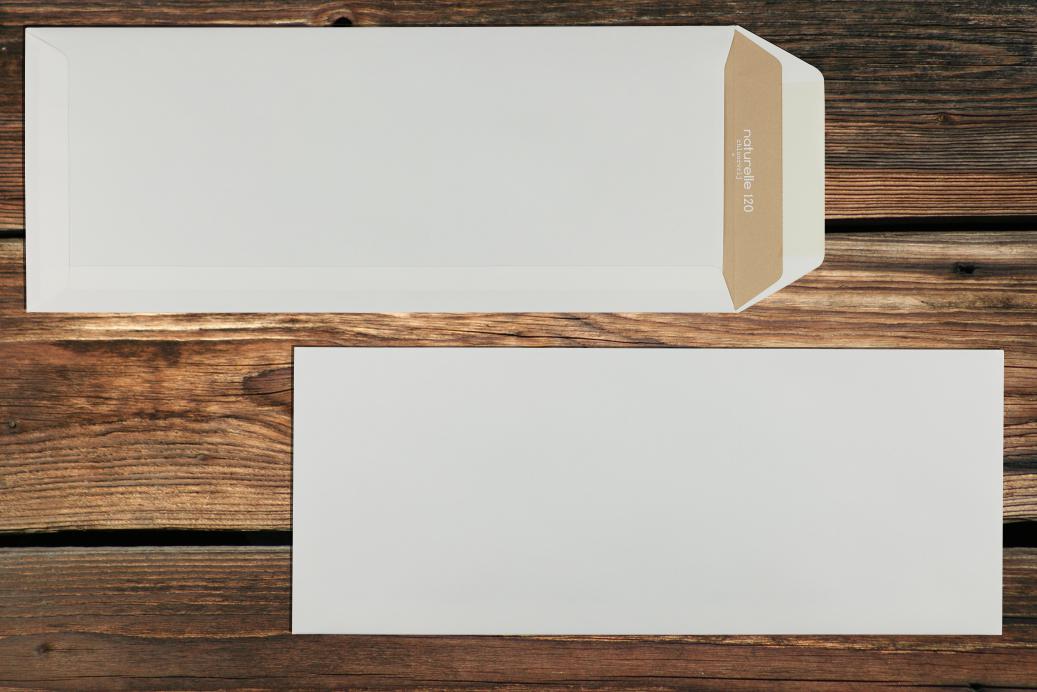 Versandtaschen 125x312 mm Nassklebend Cremeweiß 120 g/qm